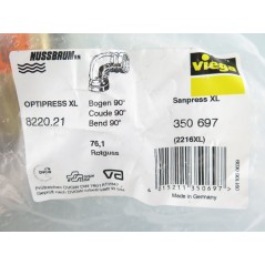 3 Stk Viega Sanpress 76,1mm Bogen 90