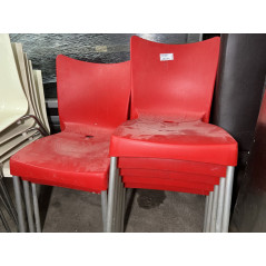 Konvolut Sesseln 16 Stk. rot / weiß