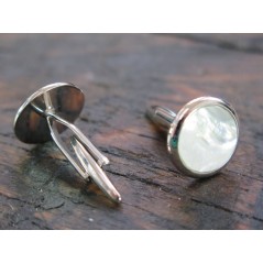 Manschettenknöpfe Perlmuttfarbig