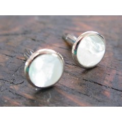 Manschettenknöpfe Perlmuttfarbig